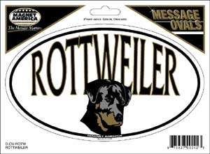 Rottweiler Oval Decal. High Quality UV protected printed vinyl 