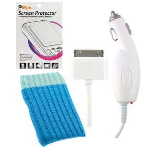  EZOPower Rapid White Car Charger + iSock Blue Beanie Cap 