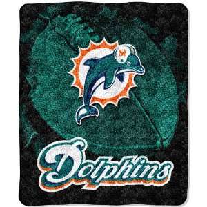  Miami Dolphins Super Soft Sherpa Blanket: Sports 