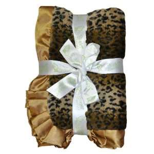  Cheetah Faux Fur and Satin Baby Blanket SW 80330: Baby