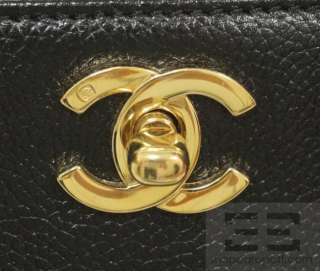 Chanel Black Caviar Leather & 22K Gold Plated Cerf Tote Bag  