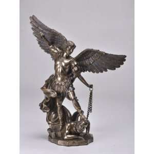 Saint Michael Crushing Lucifer on His Feet Armageddon Victory Statue 