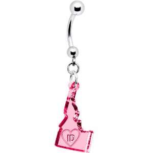  Pink State of Idaho Belly Ring: Jewelry