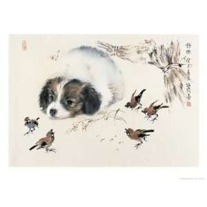 Puppy and Chirps Giclee Poster Print by Hung Juihsia, 18x24  