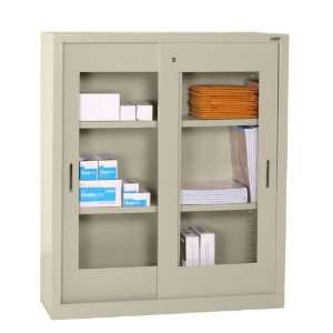   42H Sliding Door Storage Cabinet by Sandusky Lee