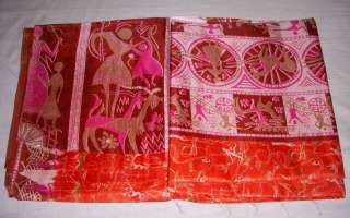 AMAZING Design Vintage Art Silk 5 Yard Fabric Sari Saree  
