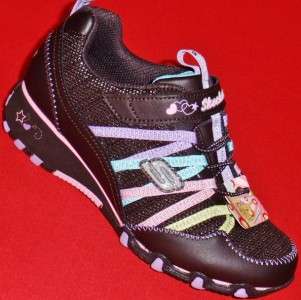   Brown/Pink SKECHERS PRETTY TALL Athletic Sneakers Shoes size 1  