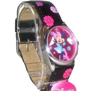   Adorable Minnie Mouse Analog Black Watch Free Keychain Toys & Games