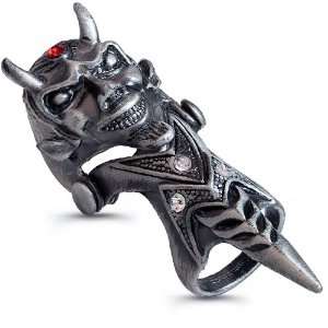  Pewter Fashion Armor Finger Ring   Devil Head Jewelry