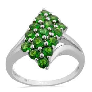    925 Sterling Silver 1.94cts Chrome Diopside ring (Size 6) Jewelry