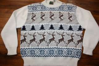 mens XL * vtg SKI / REINDEER sweater * nordic * ugly christmas  