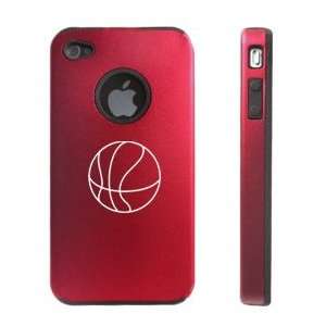  Apple iPhone 4 4S 4G Red D277 Aluminum & Silicone Case Basketball 