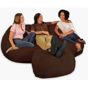   large Chocolate Cozy Sac Foof Bean Bag Chair Love Seat