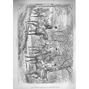  1890 Hunting Horses Sport Huntsmen Covert Side Gossip 