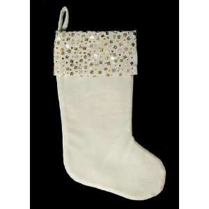   Christmas Stocking with Gold Sequined Mosaic Cuff: Home & Kitchen