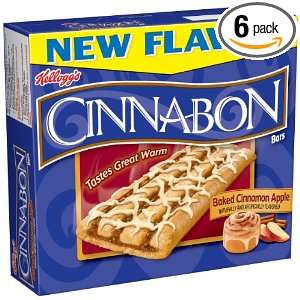 Cinnabon Cereal Bars, Baked Cinnamon Apple, 7.8 Ounce Boxes (Pack of 6 