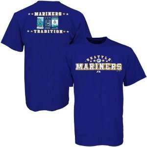  Majestic Seattle Mariners Royal Blue Ticket History T 