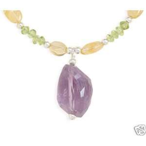  16+2 Extension Citrine, Amethyst & Peridot Necklace 