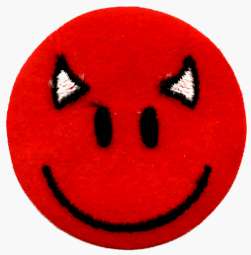   Face   Embroidered Iron On or Sew On Patch (Devil Smiley Face / Evil