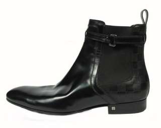 Louis Vuitton Black Leather Zenith Ankle Boots Men 10 Damier Formal 