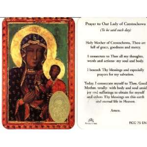  Our Lady of Czestochowa Prayer Card (RCC 74E): Home 