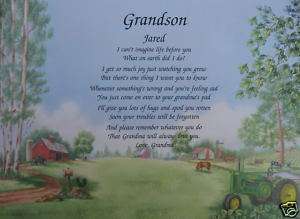GRANDSON PERSONALIZED POEM BIRTHDAY OR CHRISTMAS GIFT  