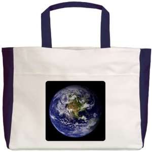  Beach Tote Navy Earth   Planet Earth The World Everything 