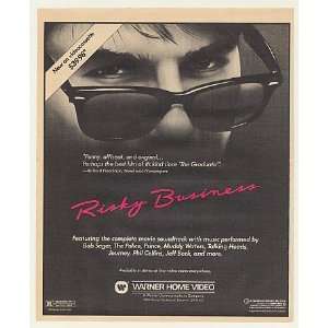  1983 Tom Cruise Risky Business Warner Video Print Ad 