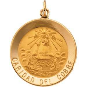  14k Caridad Del Cobre Medal 22mm/14kt yellow gold Jewelry