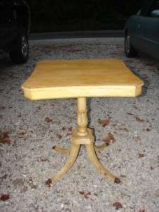   Beautiful Light Wood Colored Table With Claw Feet Brass Tips  