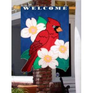  Applique Cardinal Dogwood Large Flag Patio, Lawn & Garden