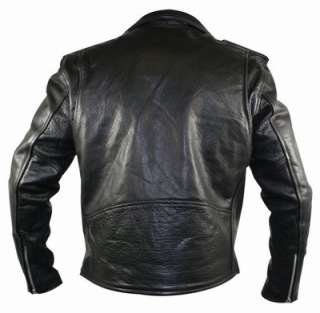 Mens Premium Leather Classic Biker Jacket XL ~  