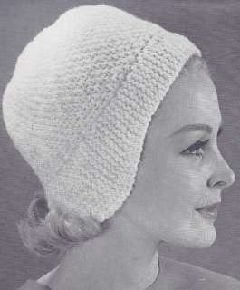 Vintage Knitting PATTERN Knitted Cloche Helmet Hat Cap  