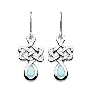  Kit Heath Blue Topaz & Sterling Silver Celtic Knot Dangle Earrings 