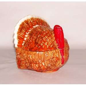  Thanksgiving Turkey Covered Dish Ceramic 