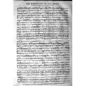   1849 MOONLIGHT HEART SHEET MUSIC ABDY OWEN OLD PRINT