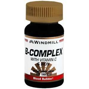  WINDMILL VITAMIN B COMPL EXTRA W/ C+IRON 100S Health 
