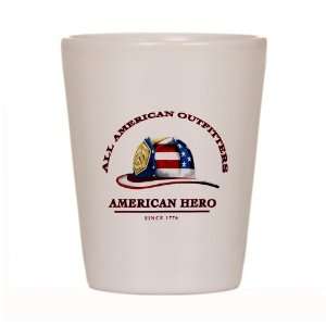  Shot Glass White of All American Outfitters Firefighter American 