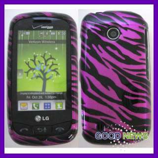 for Verizon LG Cosmos Touch VN270 Hot Pink Zebra Hard Case Phone Cover 