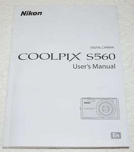 Original NIKON Coolpix S560 Digital Camera Manual  