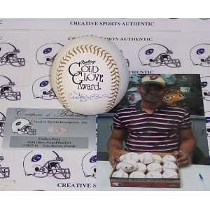  Pena Hand Signed Gold Glove Award Baseball   Autographed MLB Gloves 