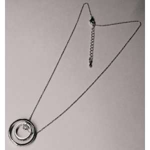  De Cartier Couple Rings of Love in Silver Tone Necklace 