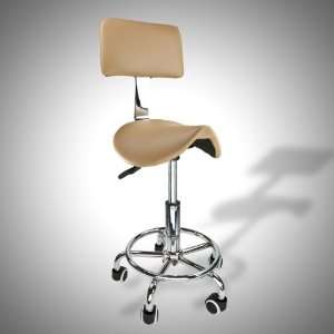   Working Stool Doctor Dentist Salon Spa Beige Chair PU Leather Beauty