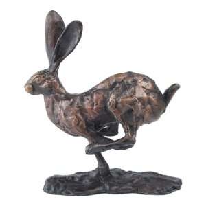   Running On One Leg   Solid Bronze Hare Sculpture: Home & Kitchen