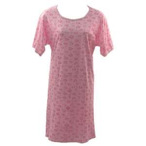   Short Sleeve Pink Hearts Cotton Nightgown Plus Size 4X: Home & Kitchen