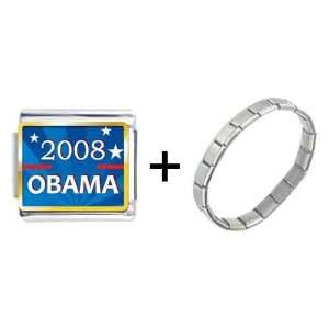  Gold Plated Character Obama Photo Italian Charms Pugster 
