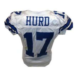 Hurd Jersey   Cowboys #17 Game Worn White Football Jersey vs. Redskins 