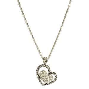  Silver Tone Cradled Hearts Pendant Necklace 18 Jewelry