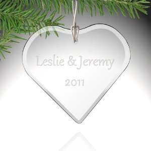  Personalized Glass Heart Shaped Ornament 