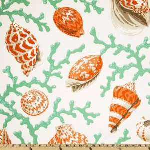   Seashell Branch Coral Fabric By The Yard: Arts, Crafts & Sewing